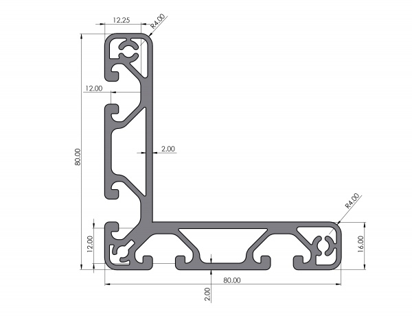 Angle profile 80x80 E N8